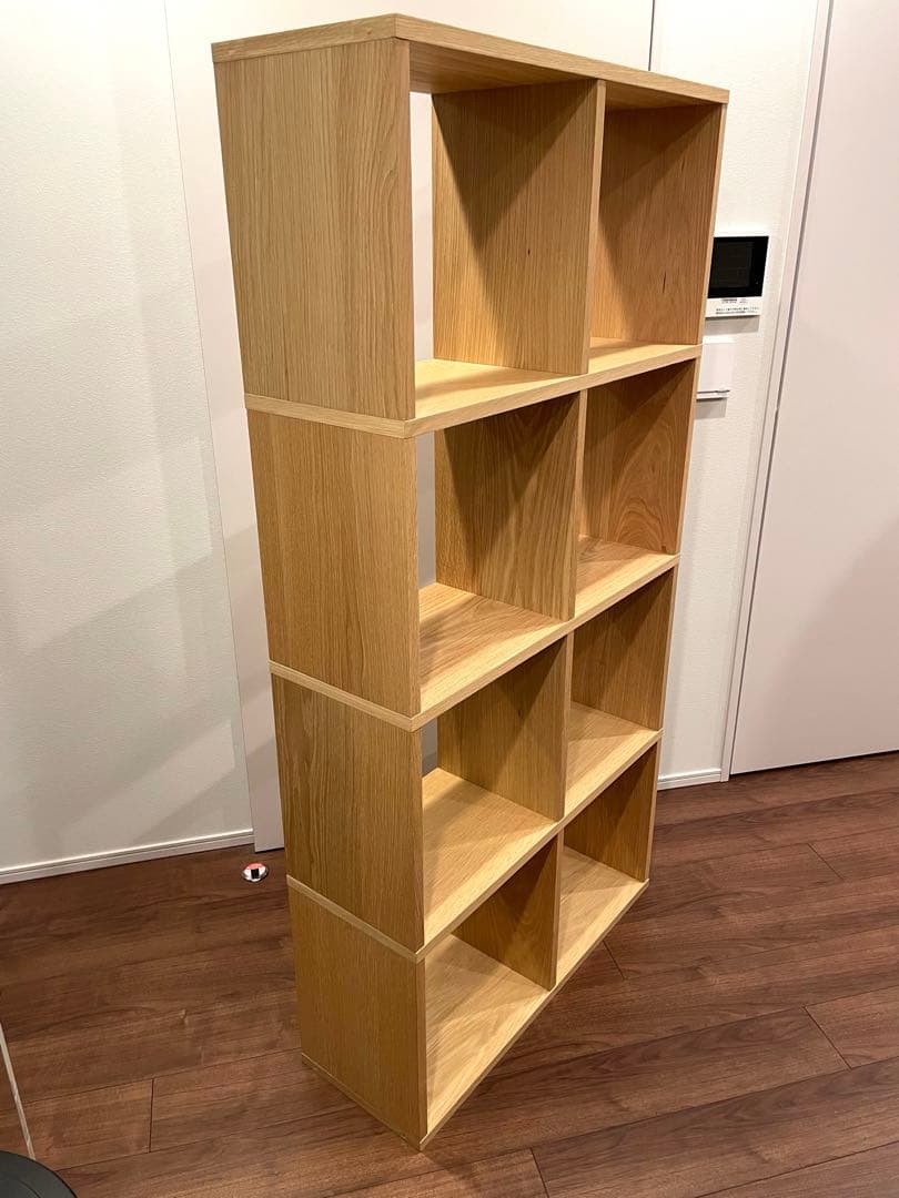 無印良品 MUJI スタッキングシェルフセット・4段×２列・オーク材