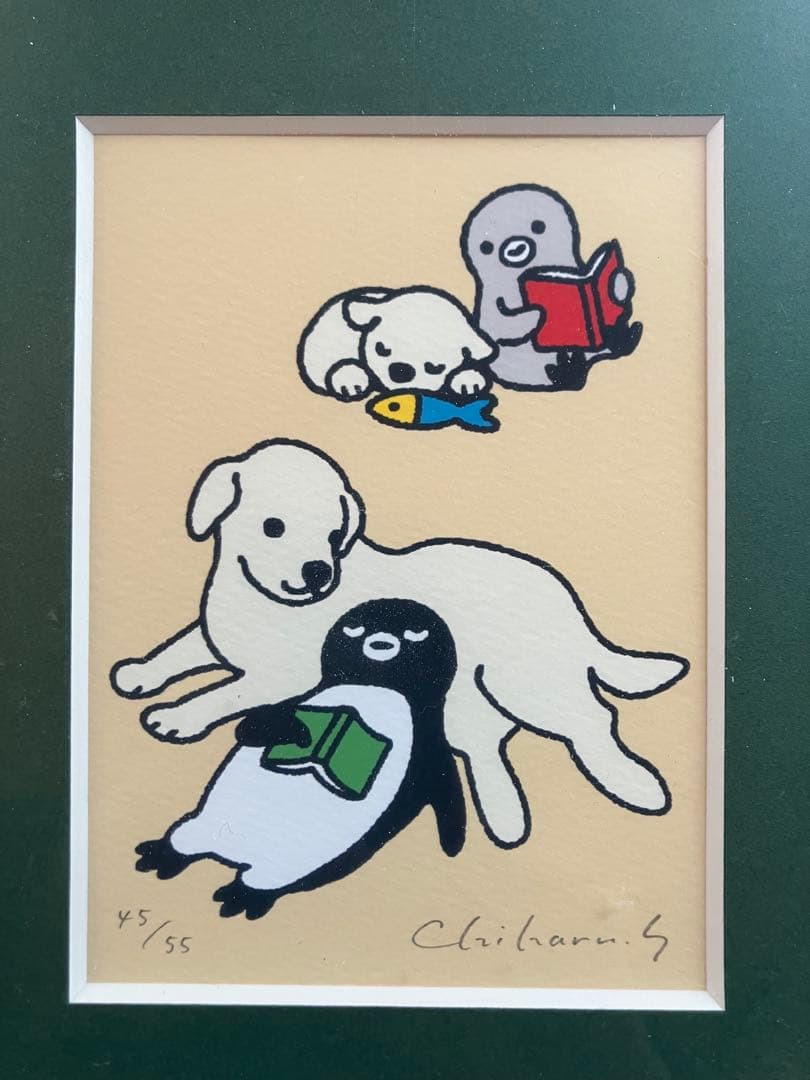 も*⭐様 さかざきちはる（坂崎千春）　55枚限定 版画　ペンギン　エディションナ