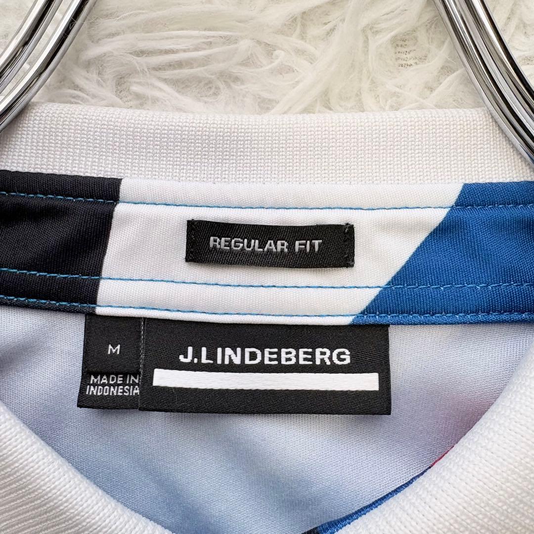 美品✨J.LINDEBERG ジェイリンドバーグ ゴルフポロシャツ ブルー M
