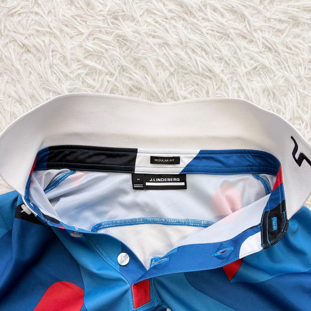 美品✨J.LINDEBERG ジェイリンドバーグ ゴルフポロシャツ ブルー M