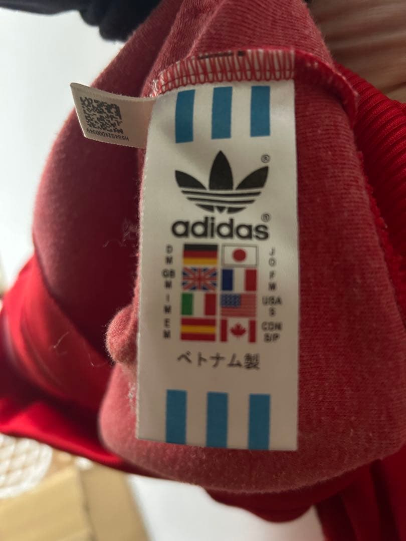 adidas レッド フルジップジャケット