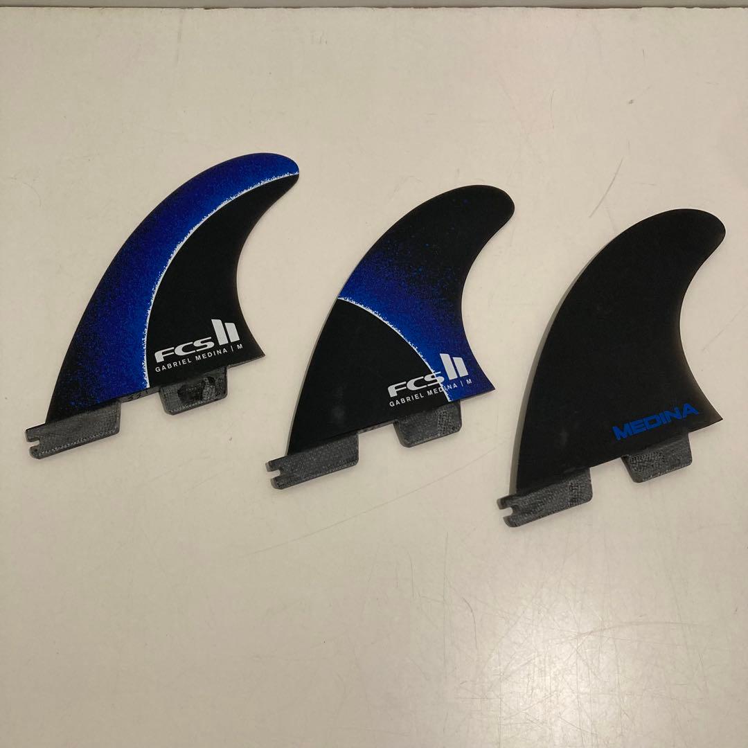 新品 正規 サーフィン フィン FCS II ガブリエル メディーナ ブルー M