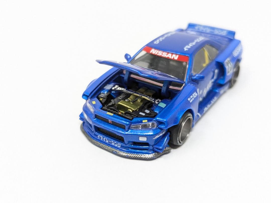 MINI GT 街道ハウス SKYLINE GT-R R34 ミニカー 1/64