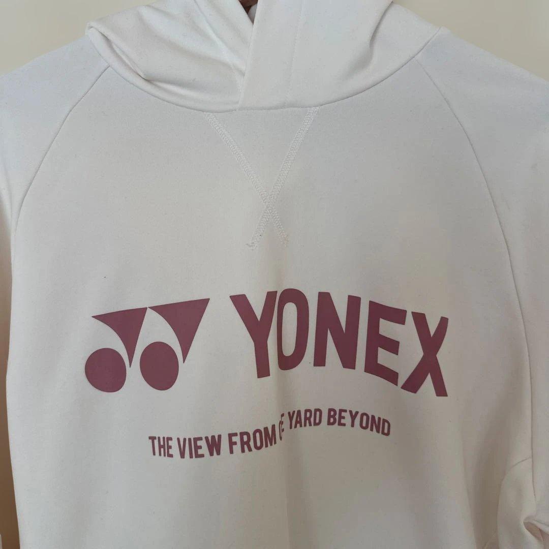 断捨離最終値下げ☆YONEX フード付きスウェットシャツ ホワイトソフテニゴルフ