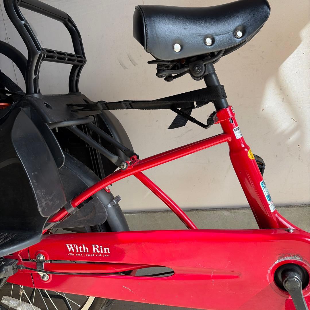 With Rin 赤 自転車 チャイルドシート付き