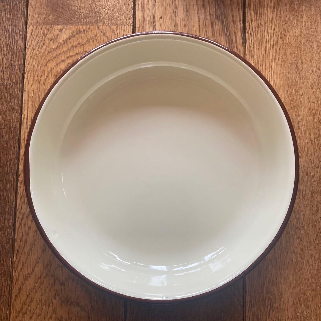 ホーロー　皿　クリーム色　食器　パスタ皿　5枚　キャンプ
