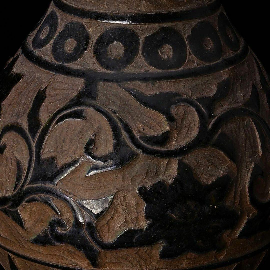 古琉球 時代物 掻落 花瓶 壺 古陶磁 花器 花入 壺 魚 インテリア
