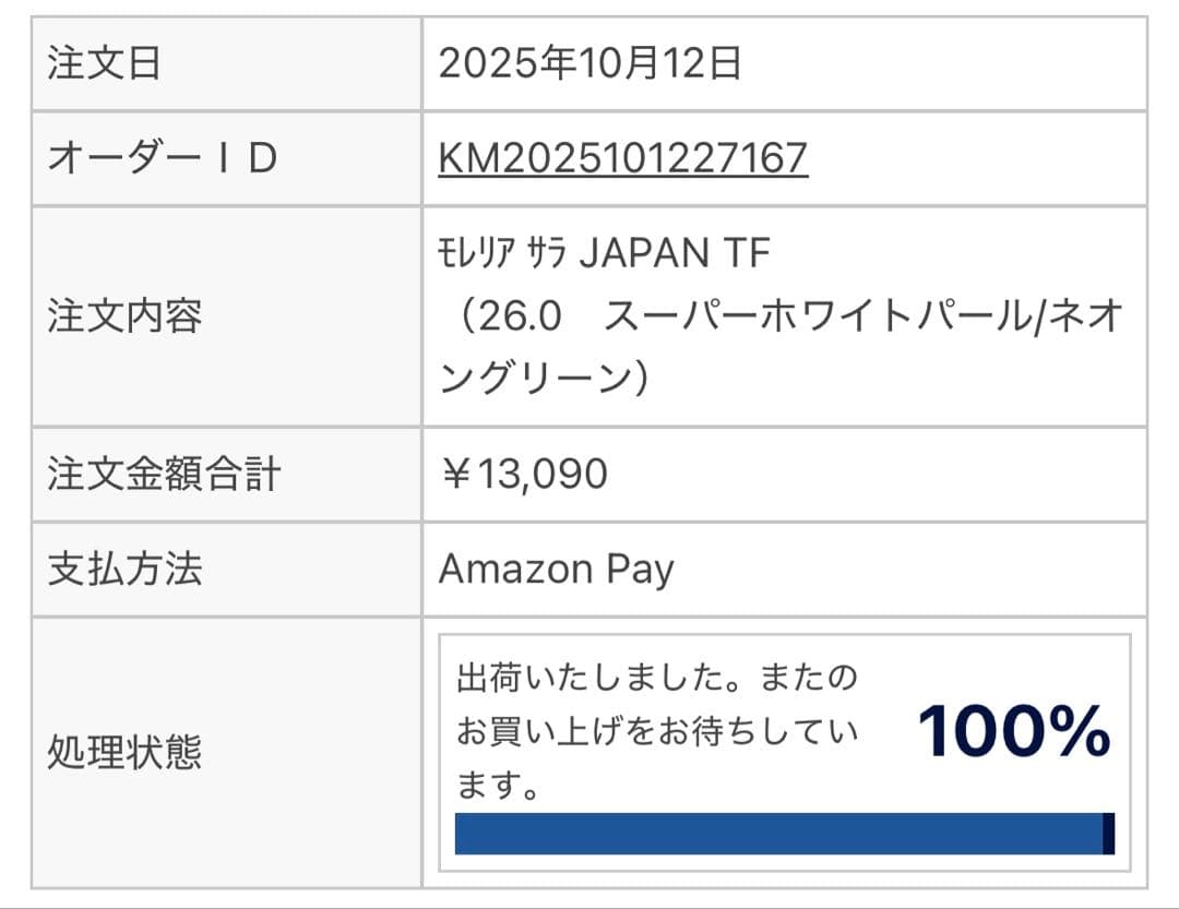 【一回だけ使用】モレリアサラ JAPAN TF 26㎝
