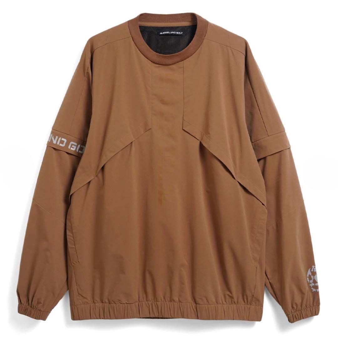 新品 ラッセルノ ゴルフ 2WAY プルオーバー ブルゾン ブラウン 2XL 7