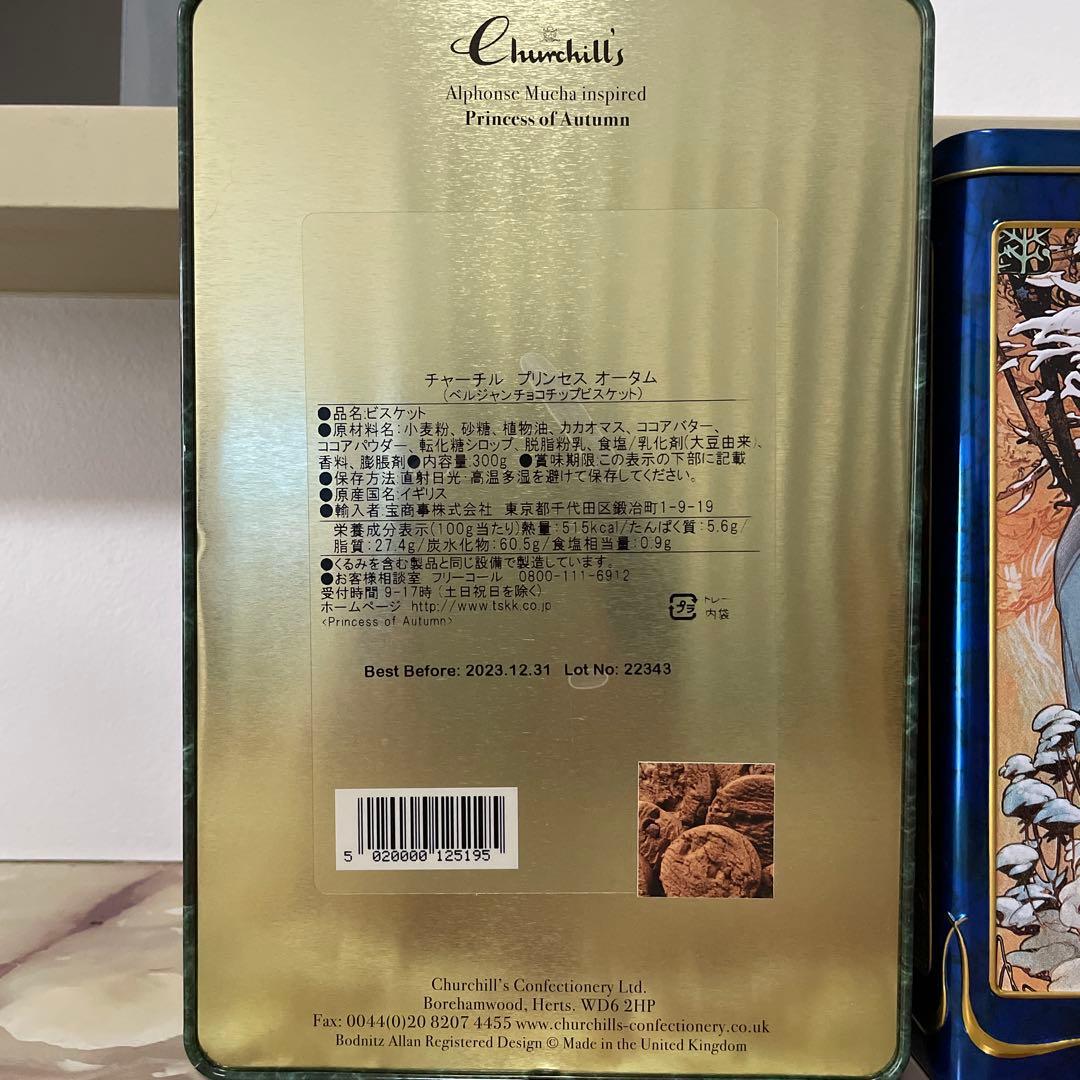 新品 アルフォンス ミュシャ 缶 チャーチル フォーシーズンズ プリンセス