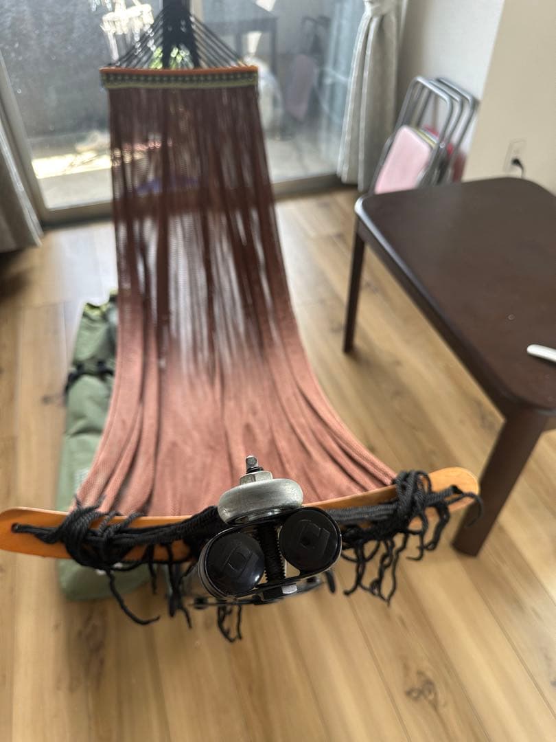 ブラウン ハンモック 収納バッグ付き　ゆらふわモック