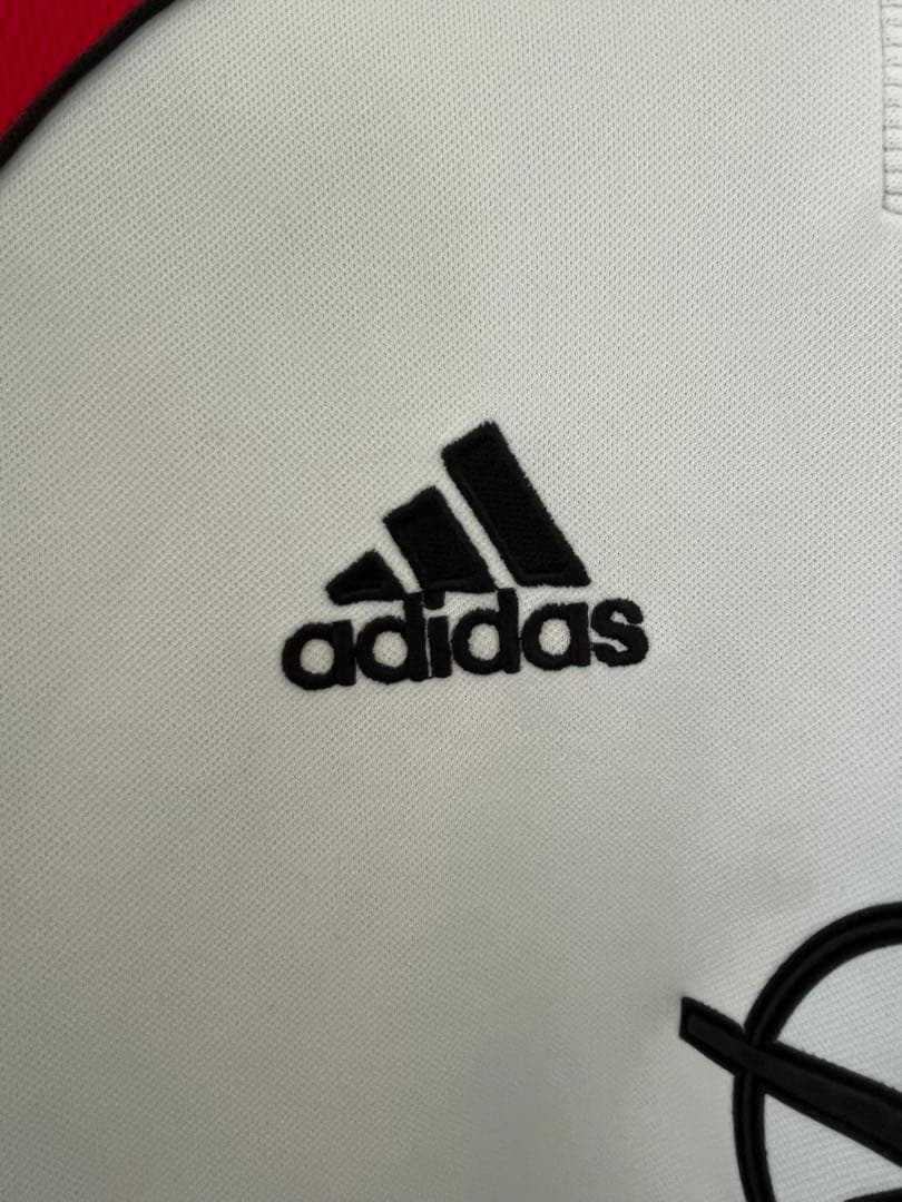 ACミラン adidas 長袖ジャージ ホワイト/レッド　Ｌサイズ