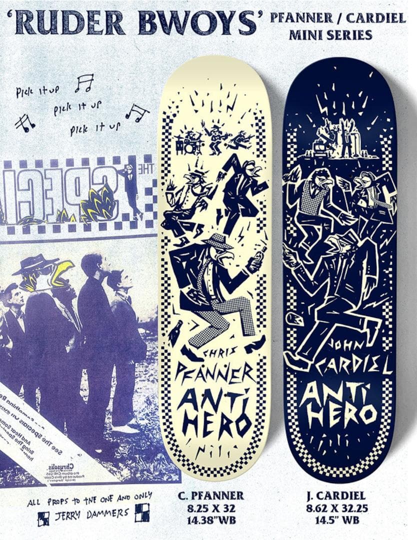 【新品送料込】ANTIHERO 8.25\" スケートボードデッキ