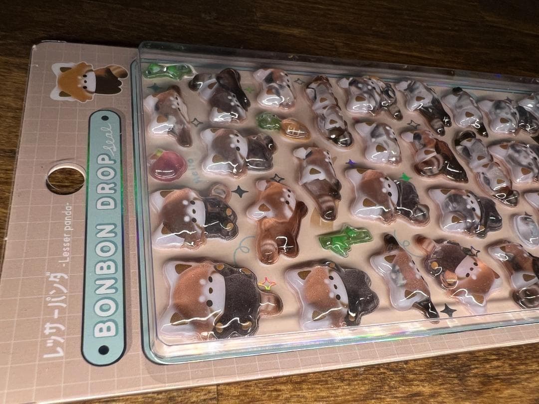 【正規品】ボンボンドロップシール アニマル 2点セット レッサーパンダ トリ