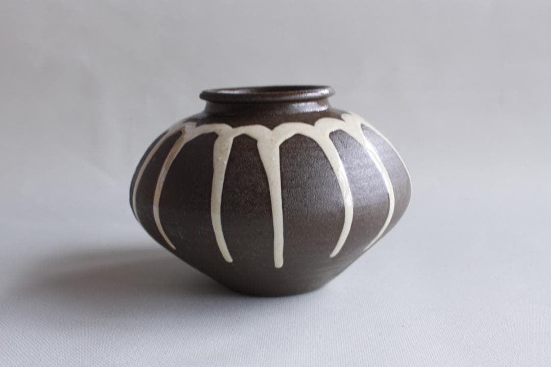 小鹿田焼 かけ流し　壺　花入　22.5cm　高さ小鹿田　民芸　バーナードリーチ