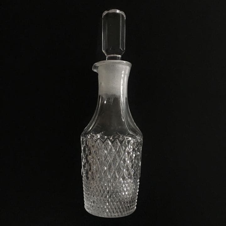 クリスタル 容器 オイルボトル 醤油入れ　昭和レトロ