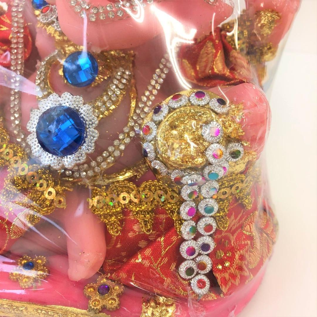 幸福の置物 ピンク ガネーシャ★豪華絢爛 オブジェ ラッキーアイテム