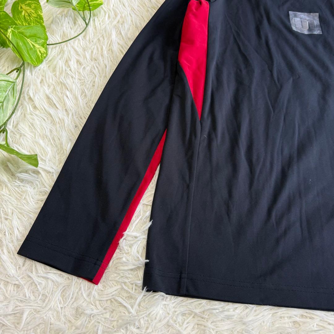 【マンシングウェア】美品 モックネック 長袖 ブラック L メンズ ロゴ