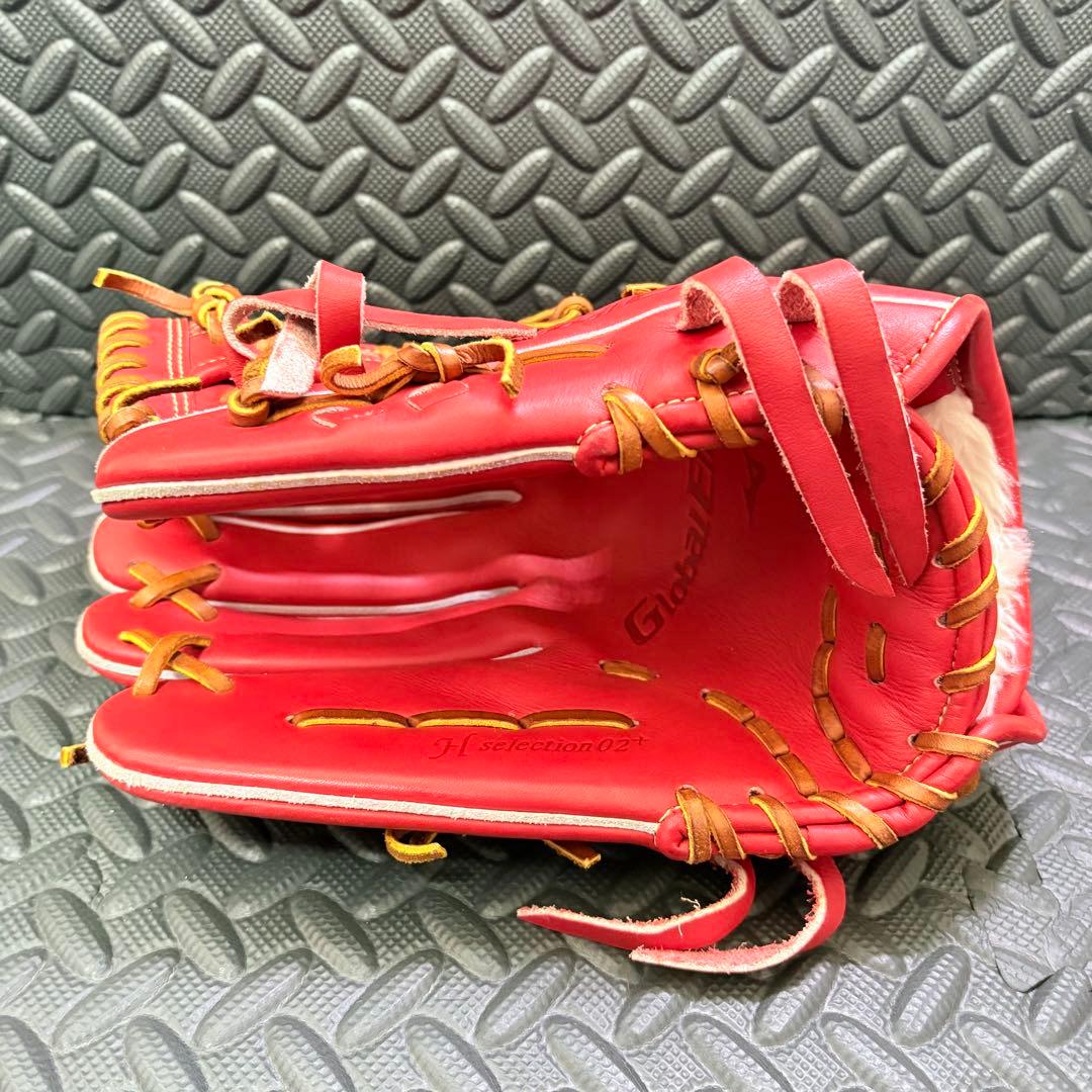 ミズノ グローバルエリート 左利き 一般軟式用 外野手用 レッド