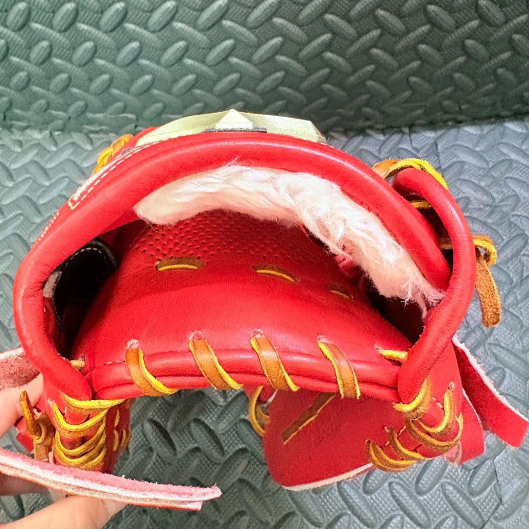 ミズノ グローバルエリート 左利き 一般軟式用 外野手用 レッド