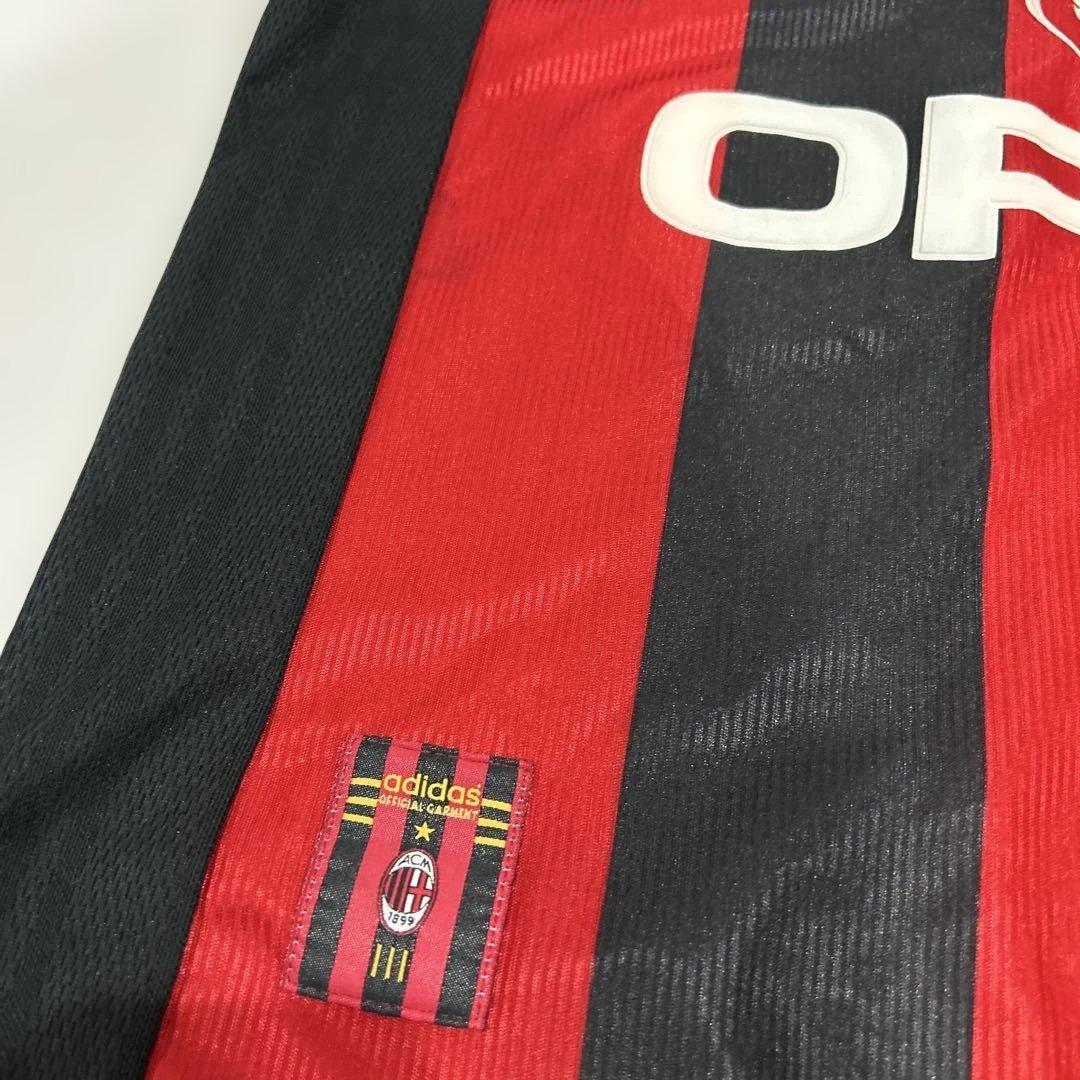 ACミラン adidas シャツ 赤黒 ストライプ