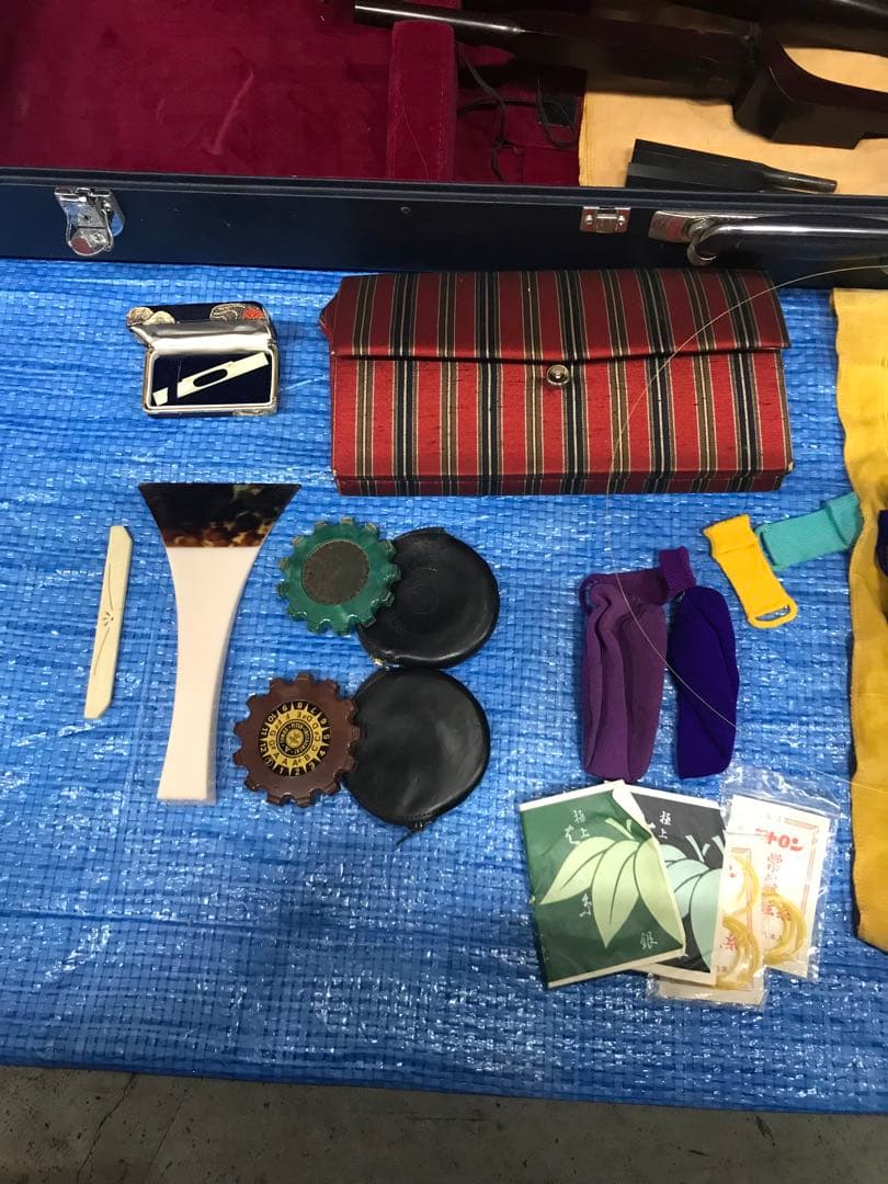 和楽器 三味線 弦楽器 鼈甲撥 天然素材 金細 綾杉胴 金具k9