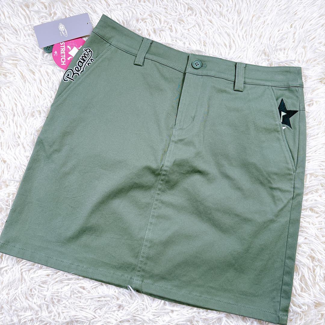 【レディースL⭐️未使用タグ付】ビームス ゴルフ　スカート　緑　大きめ