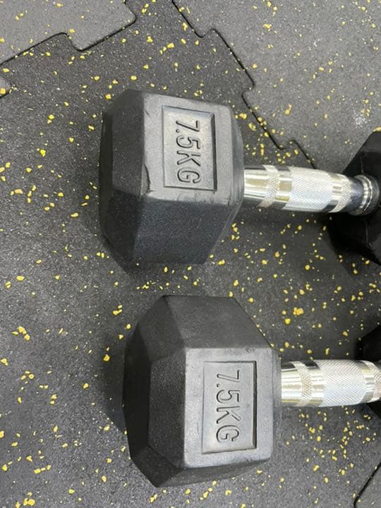 ヘックス  ラバーダンベル　7.5kg ２個
