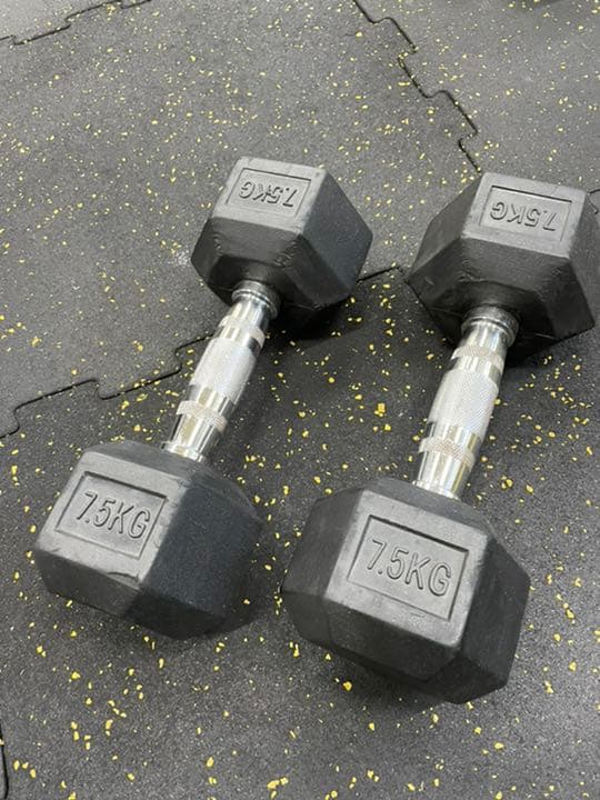ヘックス  ラバーダンベル　7.5kg ２個