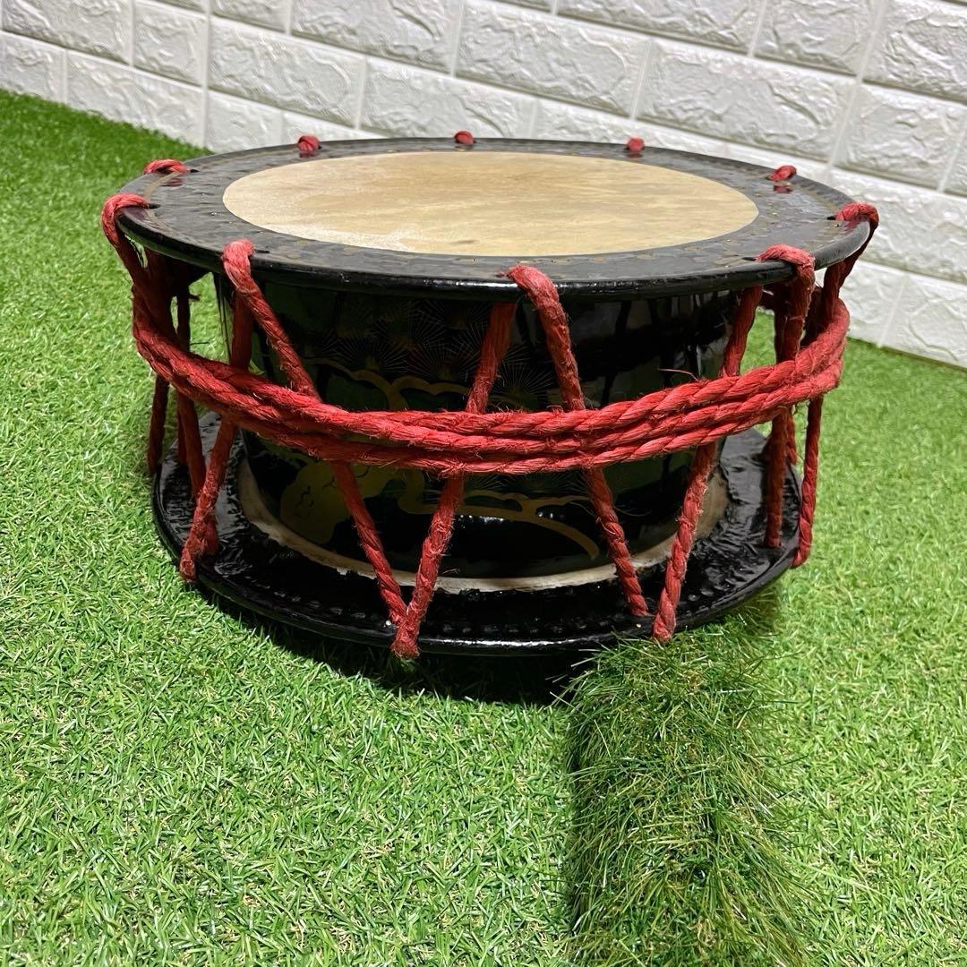 伝統芸能 締太鼓 和太鼓 バチ付き 打面３４cm 和楽器 打楽器 お祭り 練習
