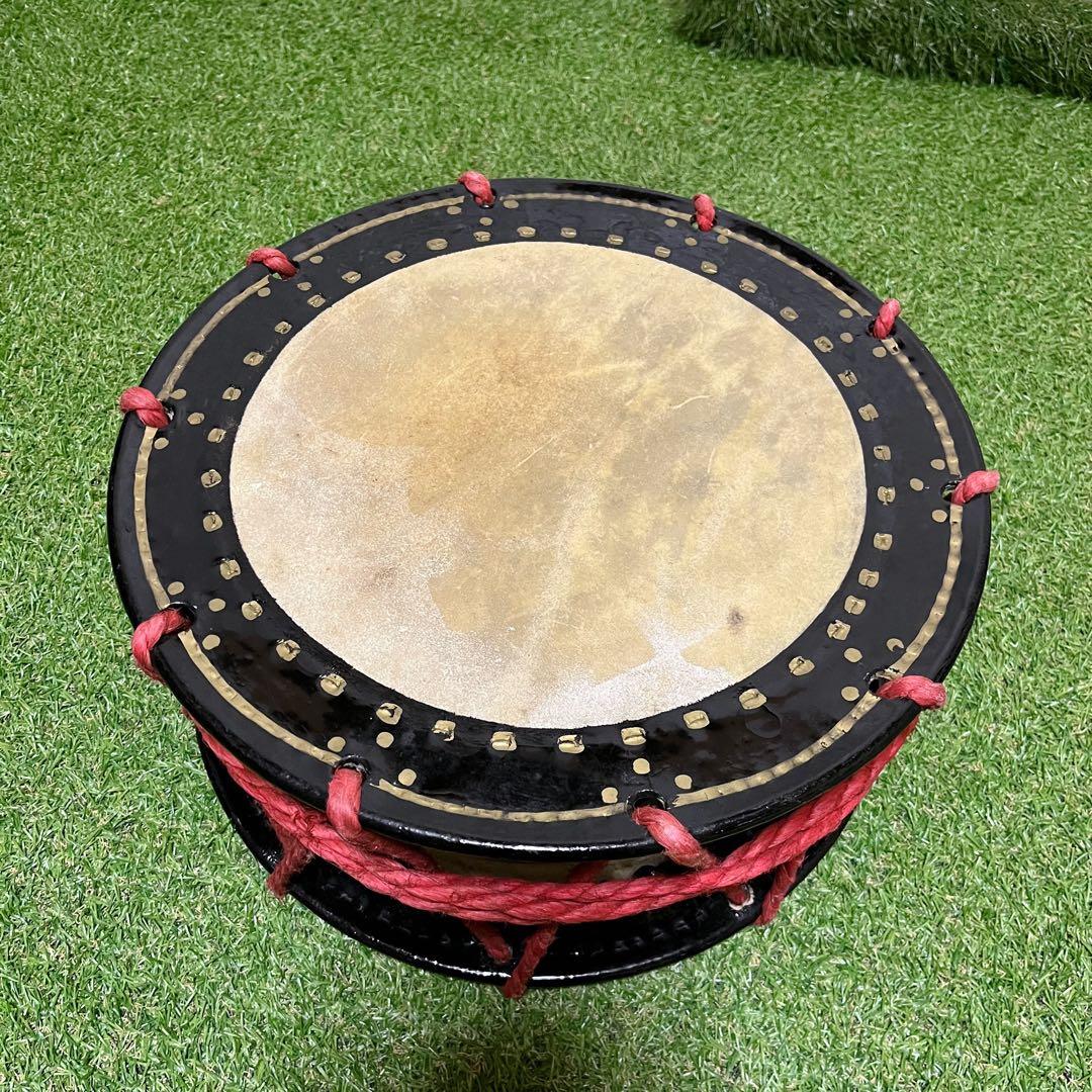 伝統芸能 締太鼓 和太鼓 バチ付き 打面３４cm 和楽器 打楽器 お祭り 練習