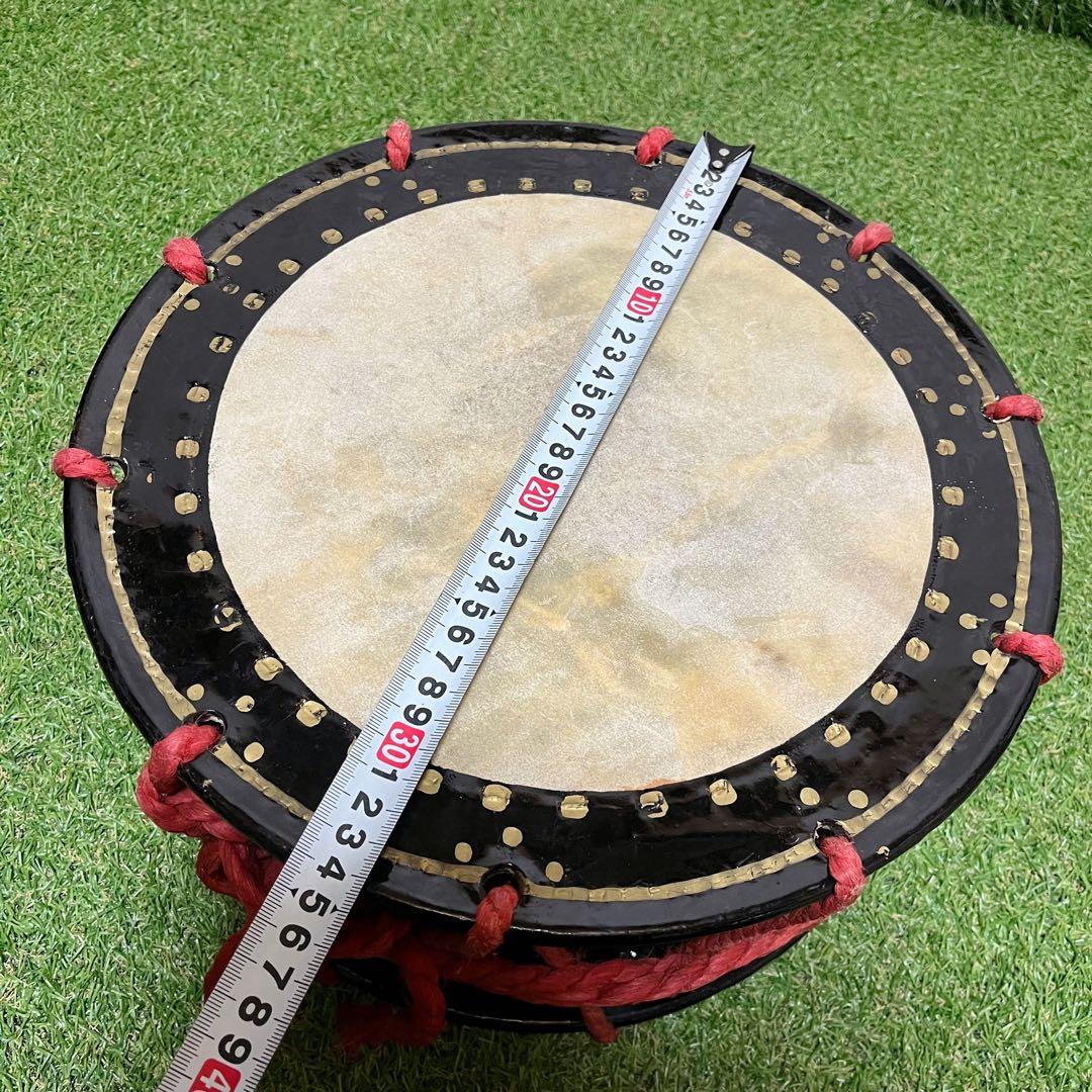 伝統芸能 締太鼓 和太鼓 バチ付き 打面３４cm 和楽器 打楽器 お祭り 練習