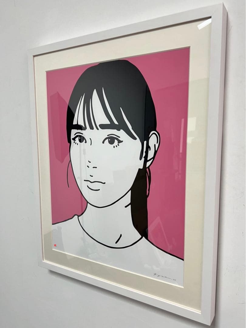 額装付き　KYNE シルクスクリーン UNTITLED　PINK