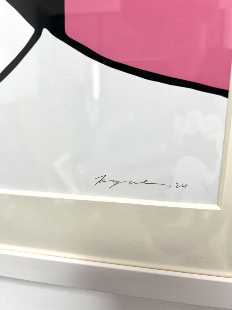 額装付き　KYNE シルクスクリーン UNTITLED　PINK