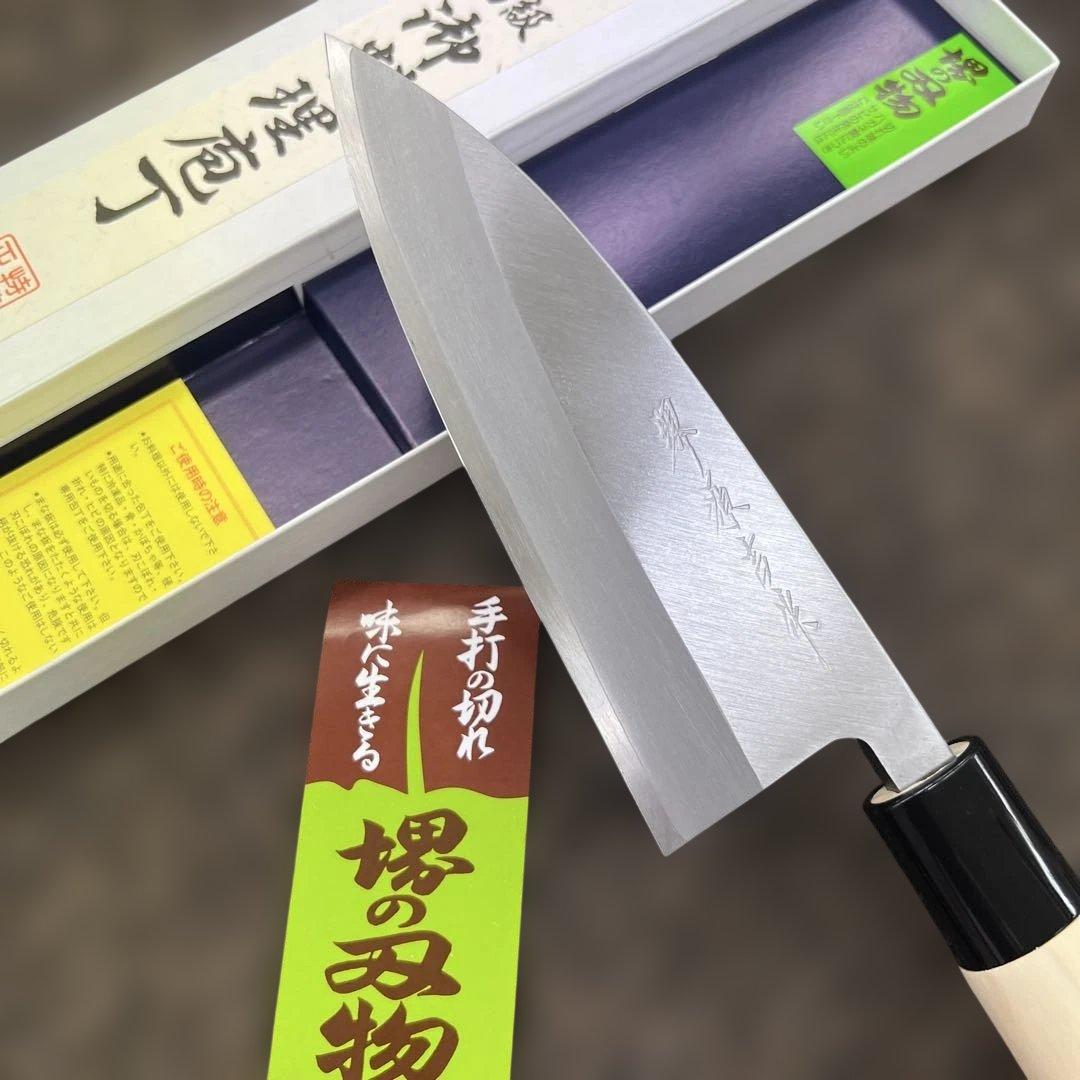 ★新品送料込左用堺打刃物はがね鍛造出刃包丁150mm左利き左片刃