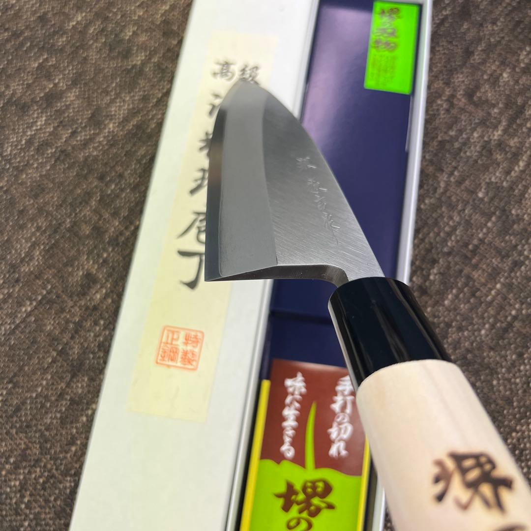 ★新品送料込左用堺打刃物はがね鍛造出刃包丁150mm左利き左片刃