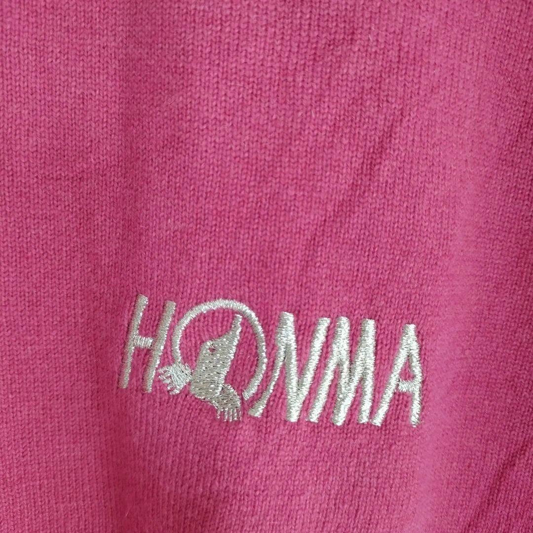新品タグ付　HONMA 本間ゴルフ　カシミヤ100％　セーター　ピンク　L