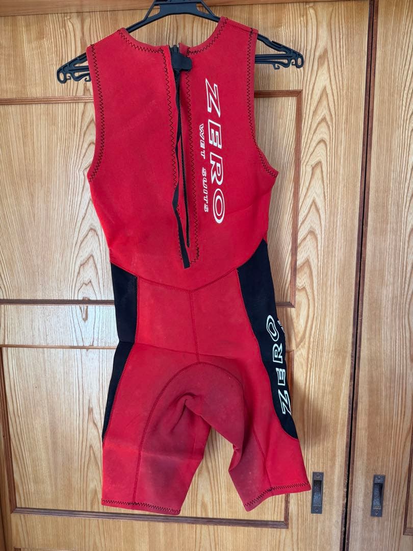 ZERO レッド ロングジョン ウェットスーツ　レディースM