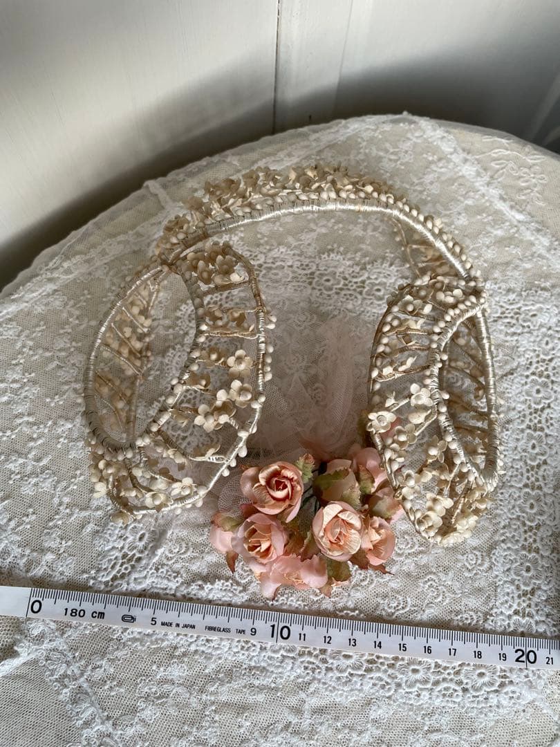 フランスアンティーク 〜❤︎ ヘッドドレス 布花 ❤︎〜 アンティークレース