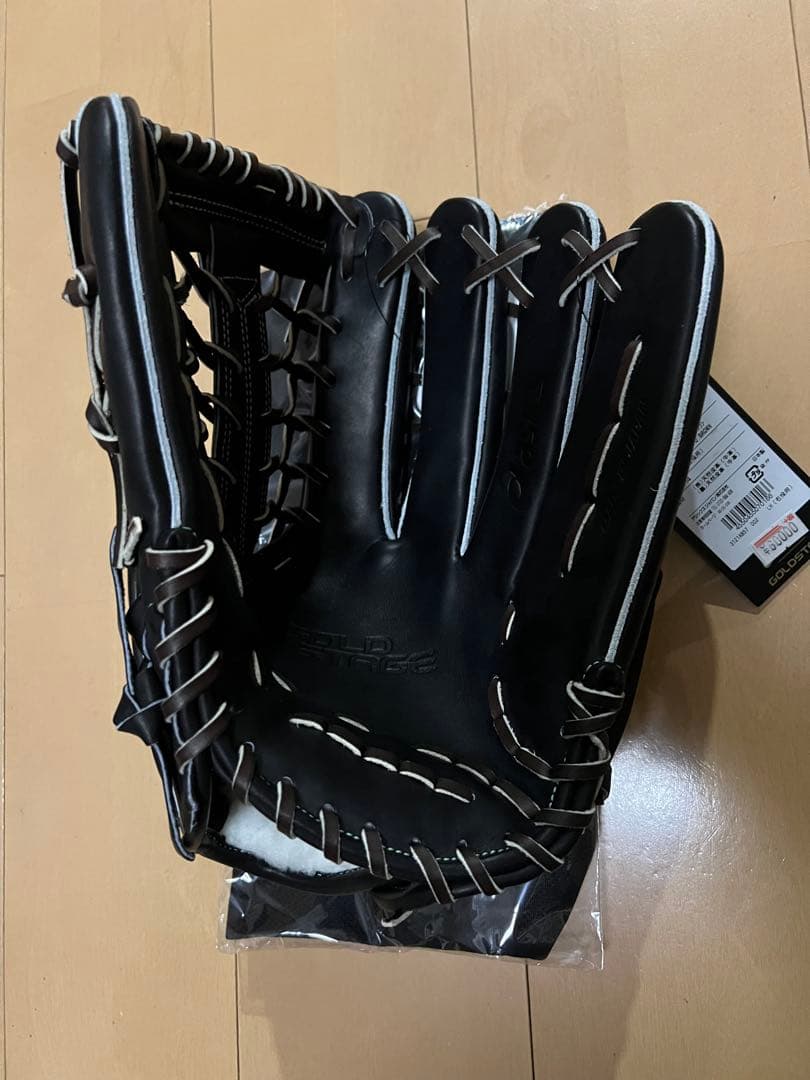 asics ゴールドステージ 硬式グローブ 黒　野球　ソフトボール　外野用