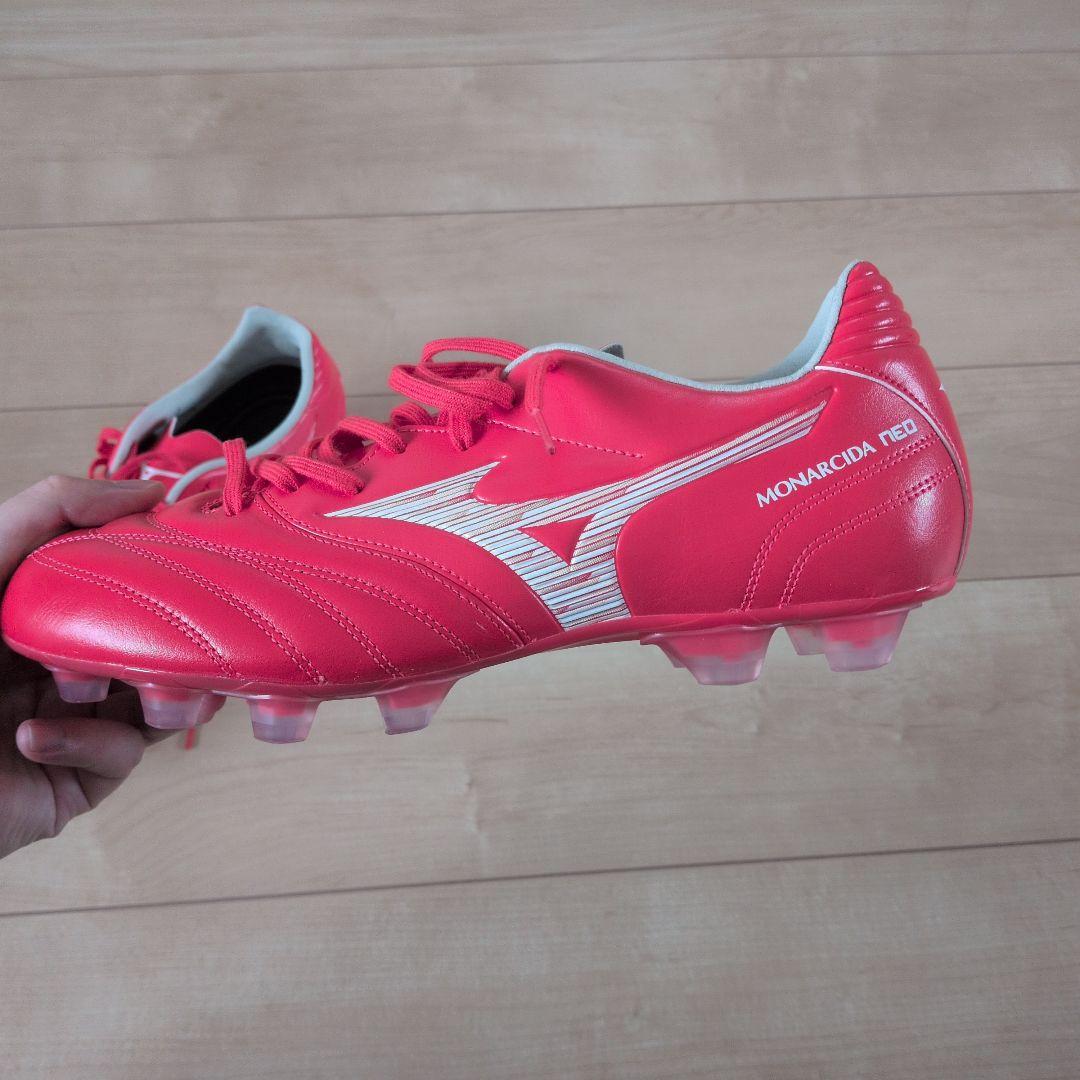 ミズノ(MIZUNO)モナルシーダネオ　サッカー スパイク レッド×ホワイト