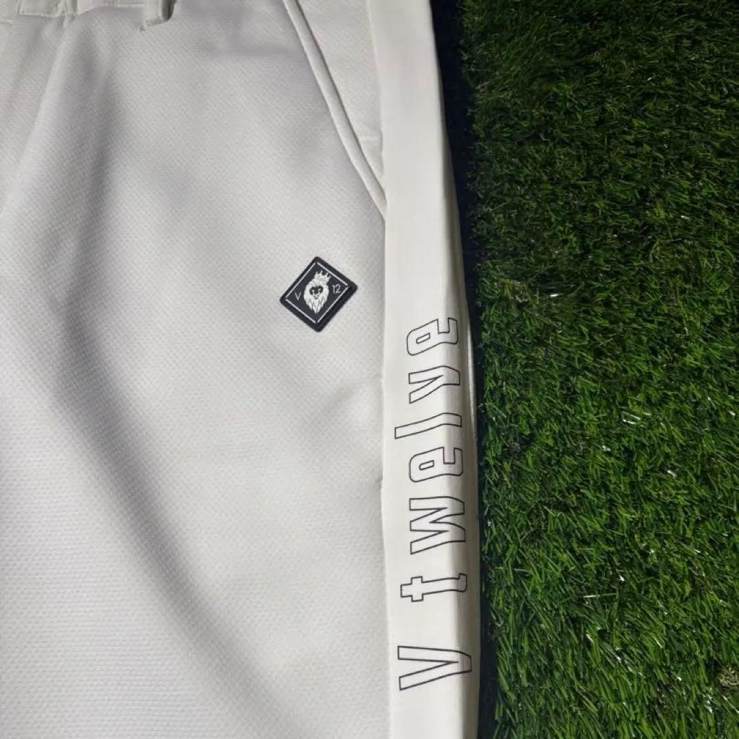 【XLサイズ】新品タグ付 V12 SIDE STRIPE PANTS 白 パンツ