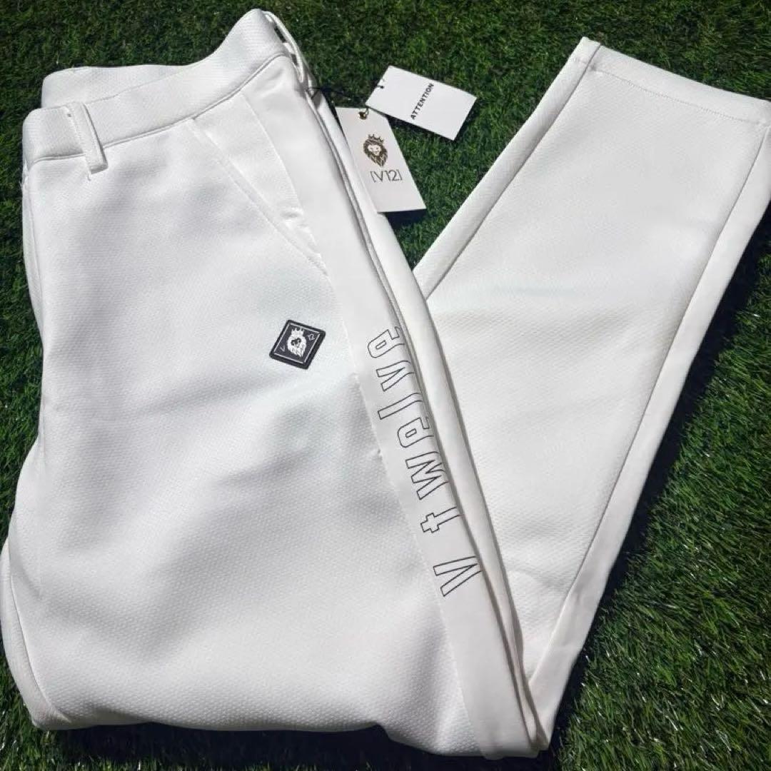 【XLサイズ】新品タグ付 V12 SIDE STRIPE PANTS 白 パンツ