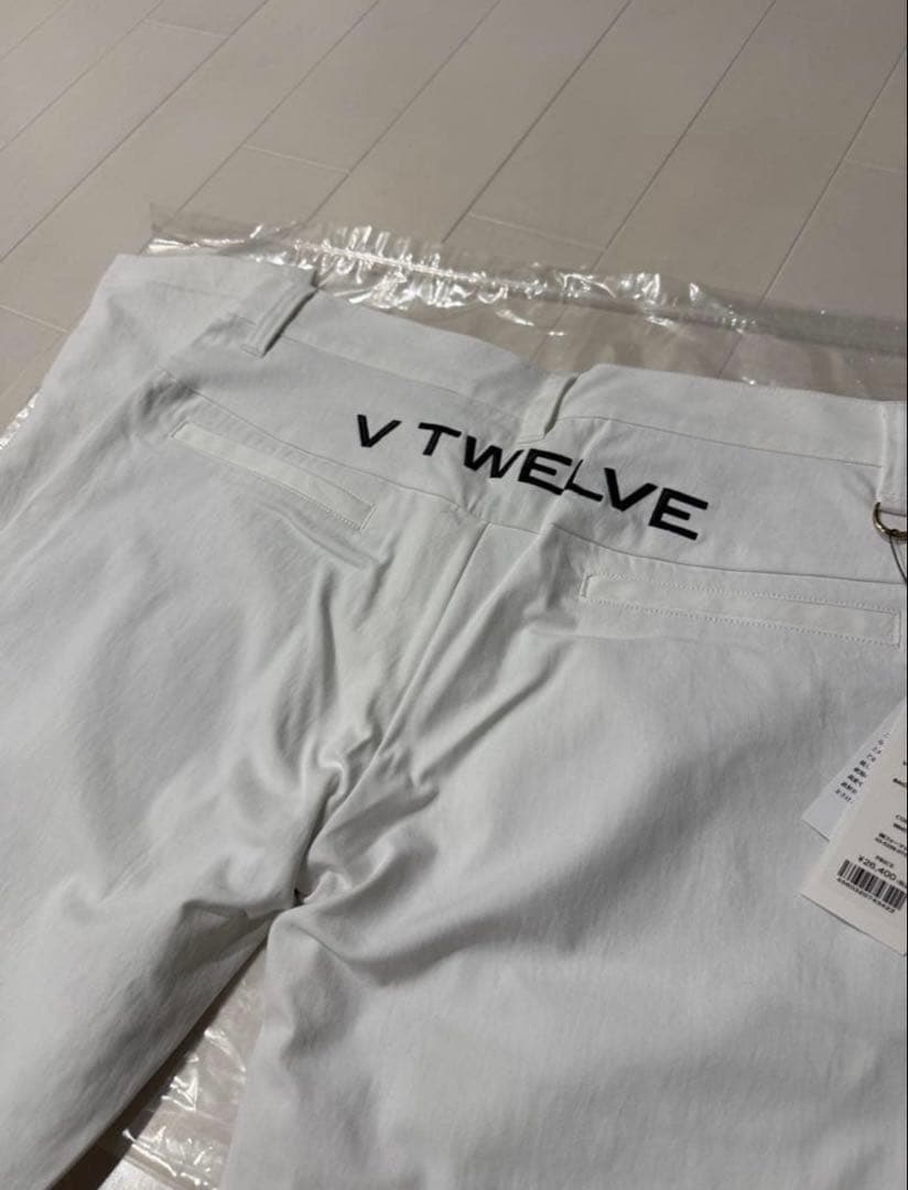 V TWELVE BACK LOGO PANTS L ホワイト