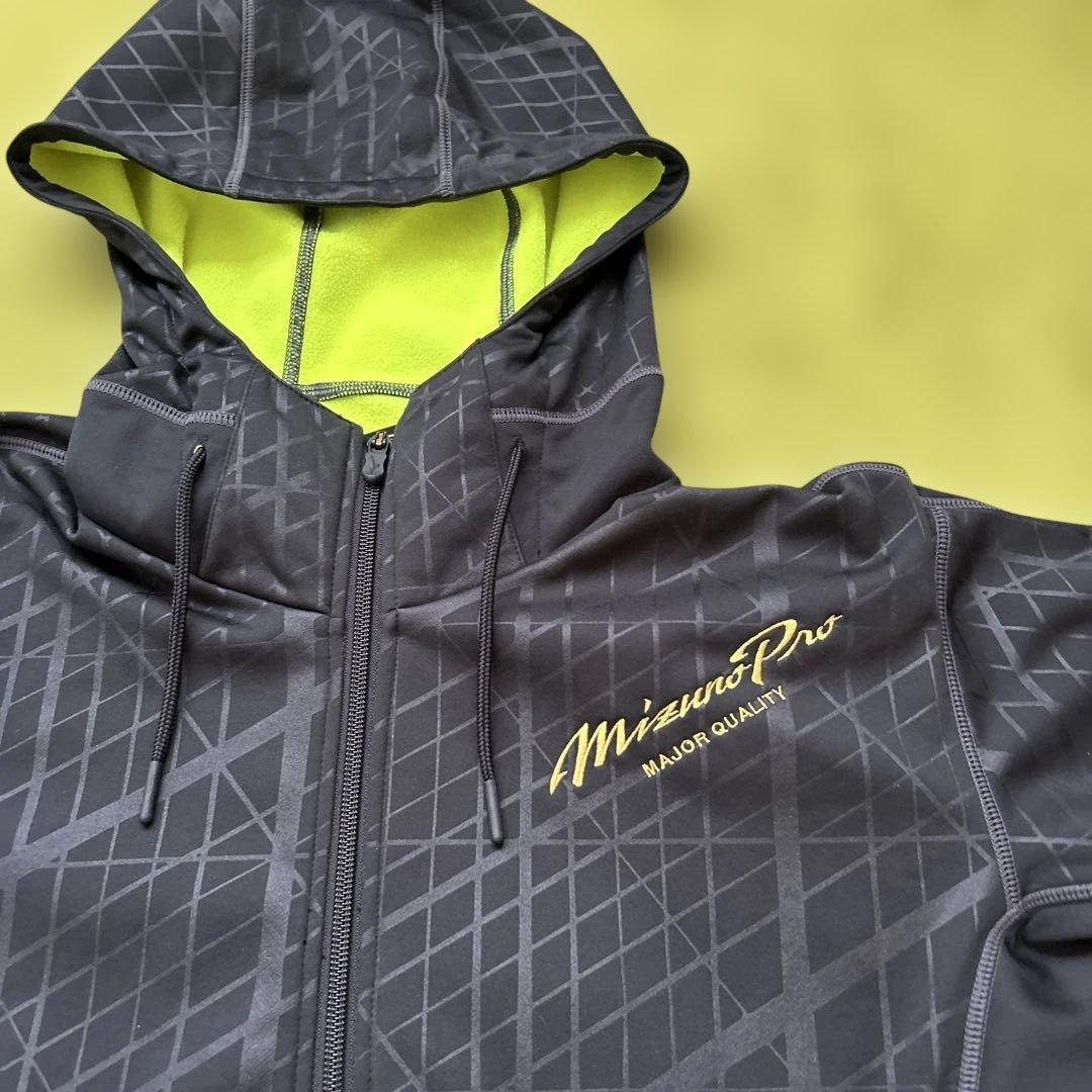 《限定値下げ》【美品】Mizuno Pro パーカー　半袖　裏起毛　L 野球