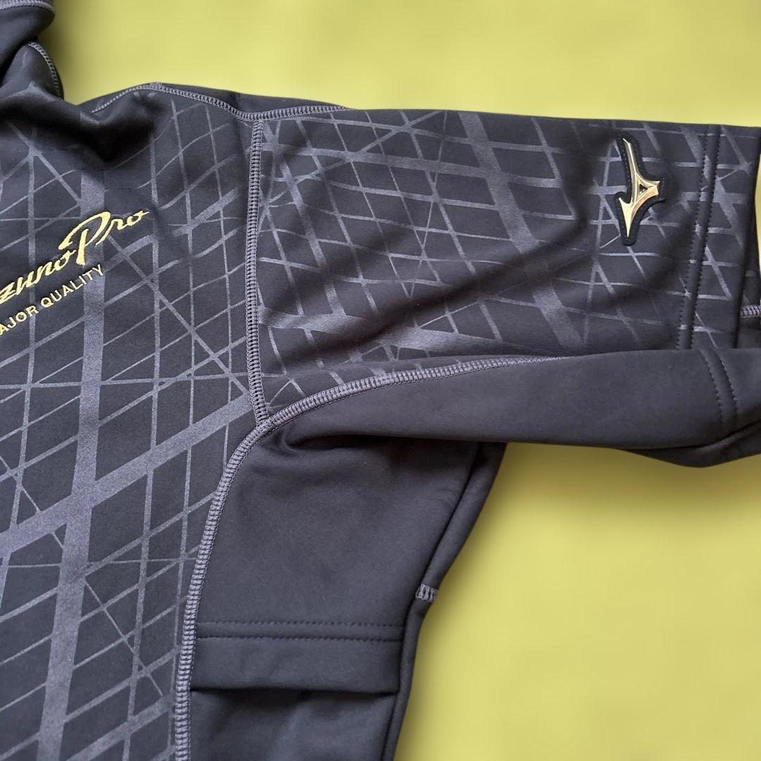 《限定値下げ》【美品】Mizuno Pro パーカー　半袖　裏起毛　L 野球