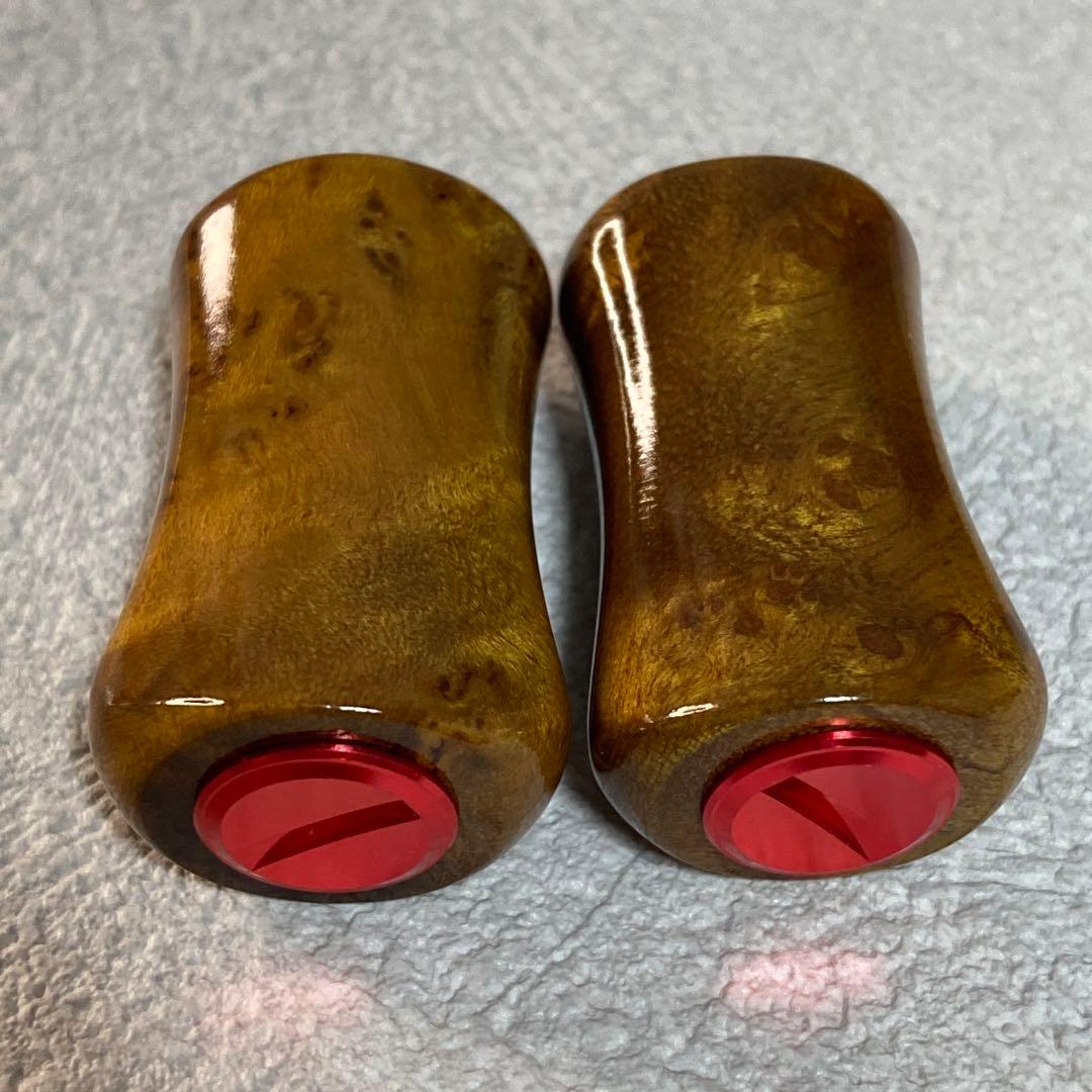 木目がカッコいい ウッドハンドルノブ 2個 シマノタイプa ダイワs R