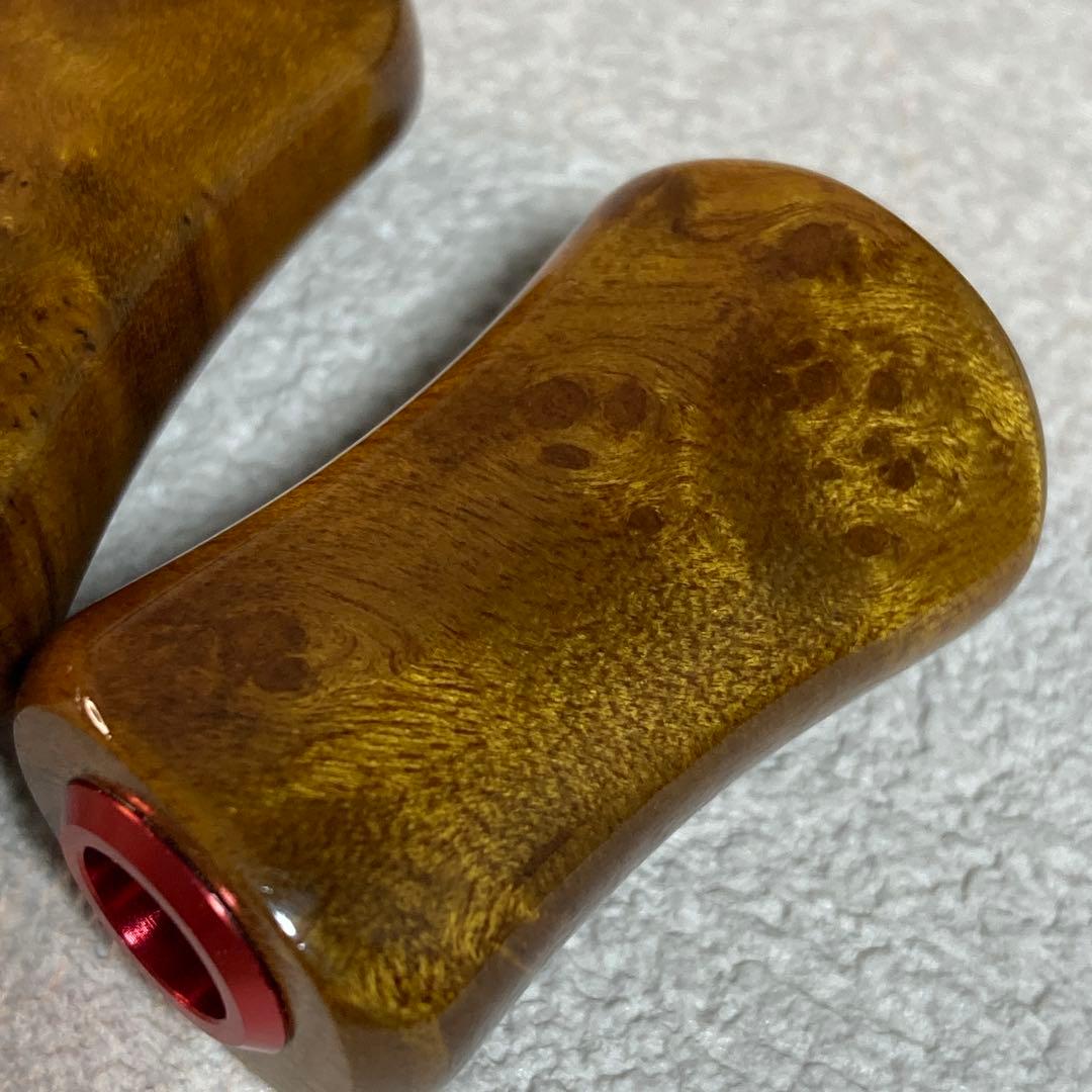 木目がカッコいい ウッドハンドルノブ 2個 シマノタイプa ダイワs R