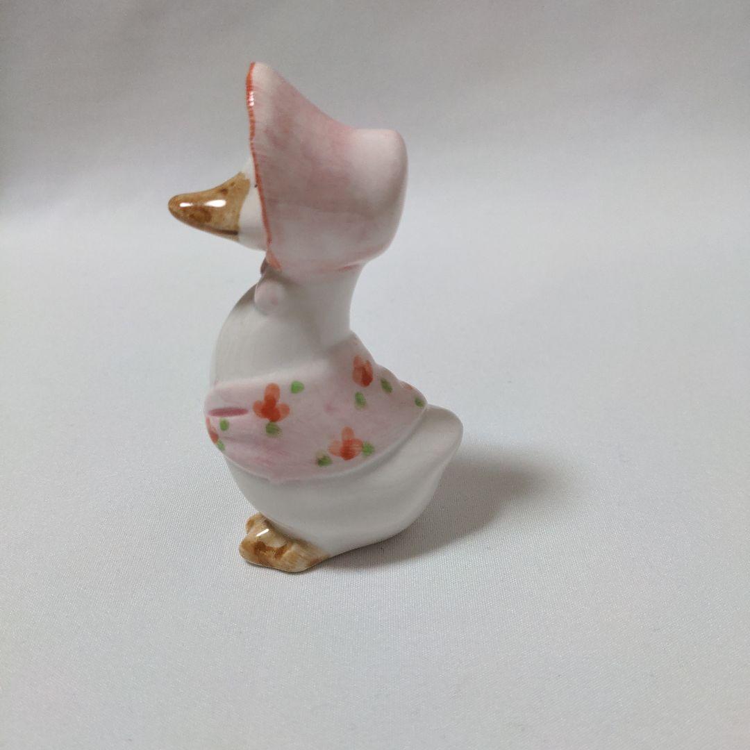 アヒルのカップル 陶器フィギュア 2個セット 昭和レトロ
