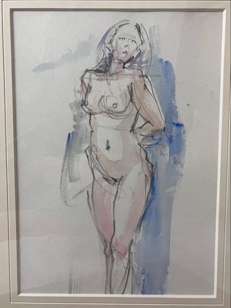 絵画、水彩スケッチ、ヌードクロッキー、真作